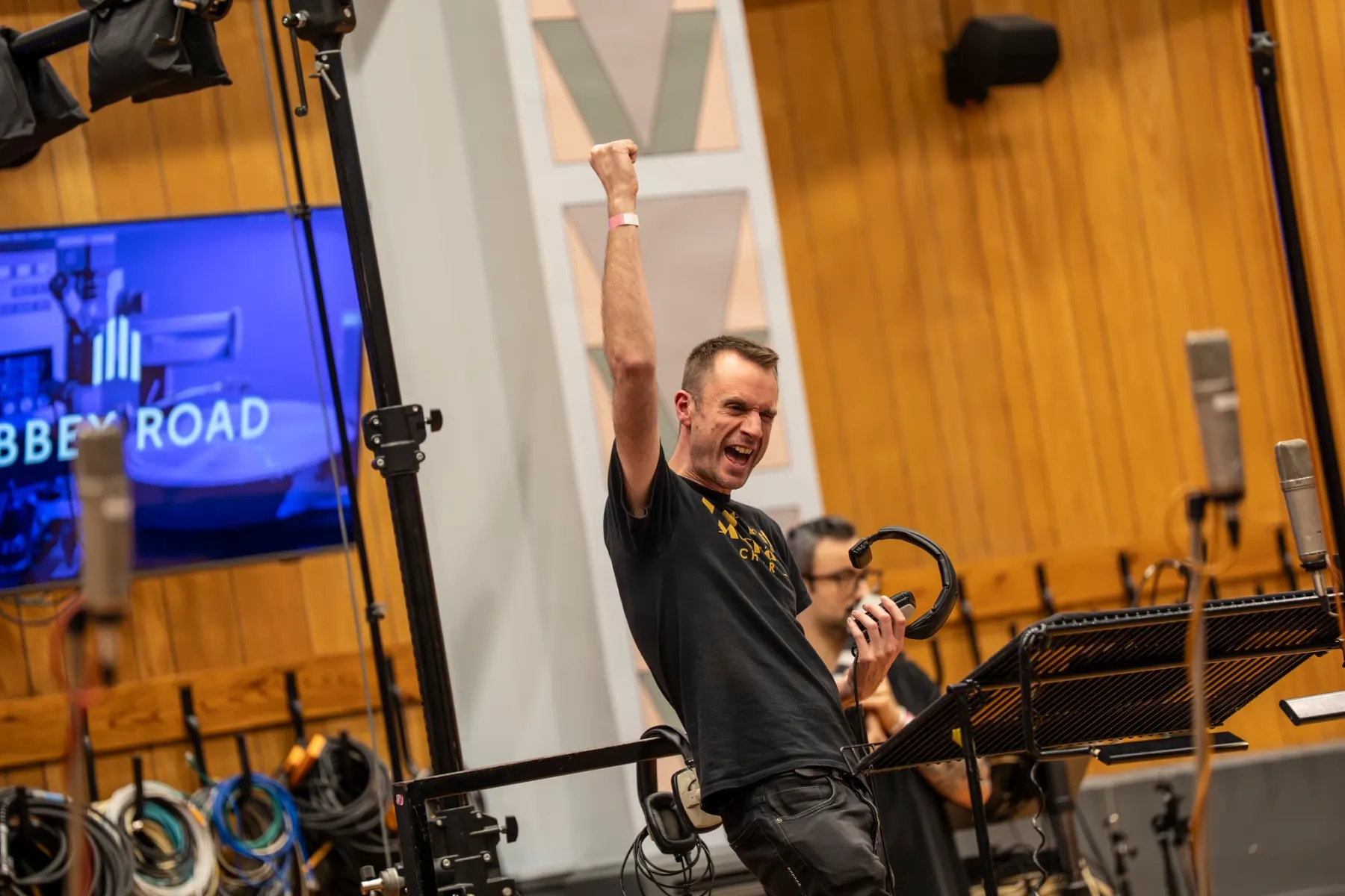 James Cleeve conducting the West End Musical Choir in Studio One, Abbey Road